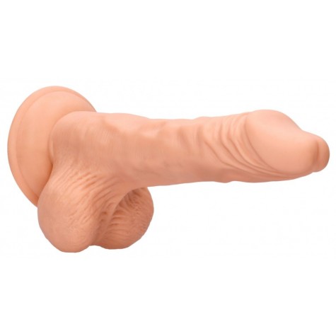 Телесный фаллоимитатор Realistic Dildo With Balls - 25 см.