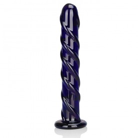 Фаллоимитатор цвета индиго Swirl Indigo - 17 см.