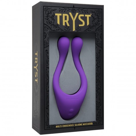 Фиолетовый вибромассажер для пар TRYST Multi Erogenous Zone Massager